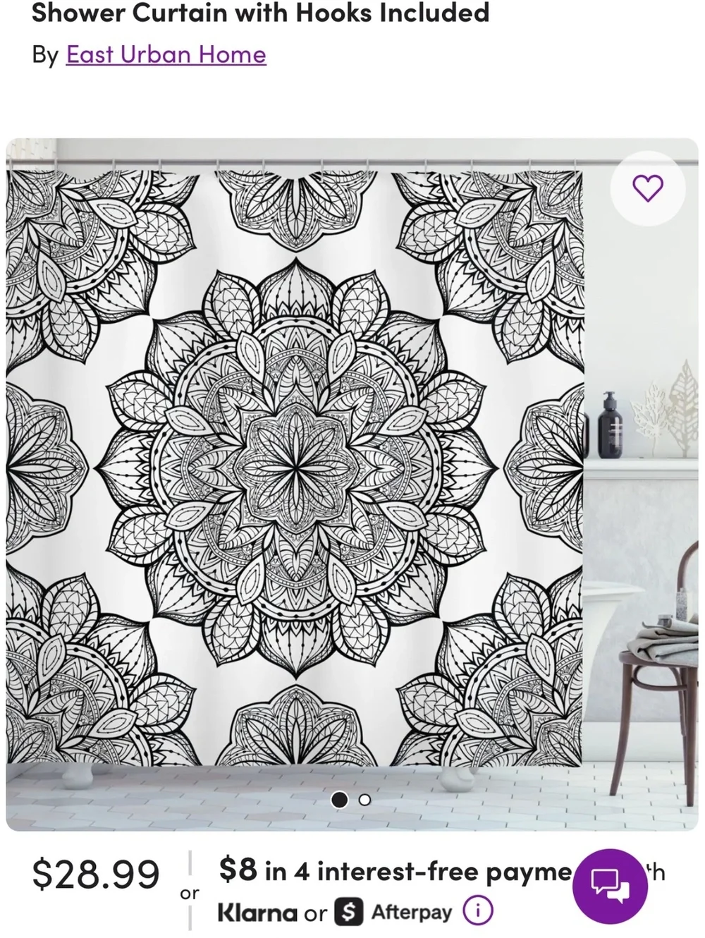 Black and White Mandala tapestry